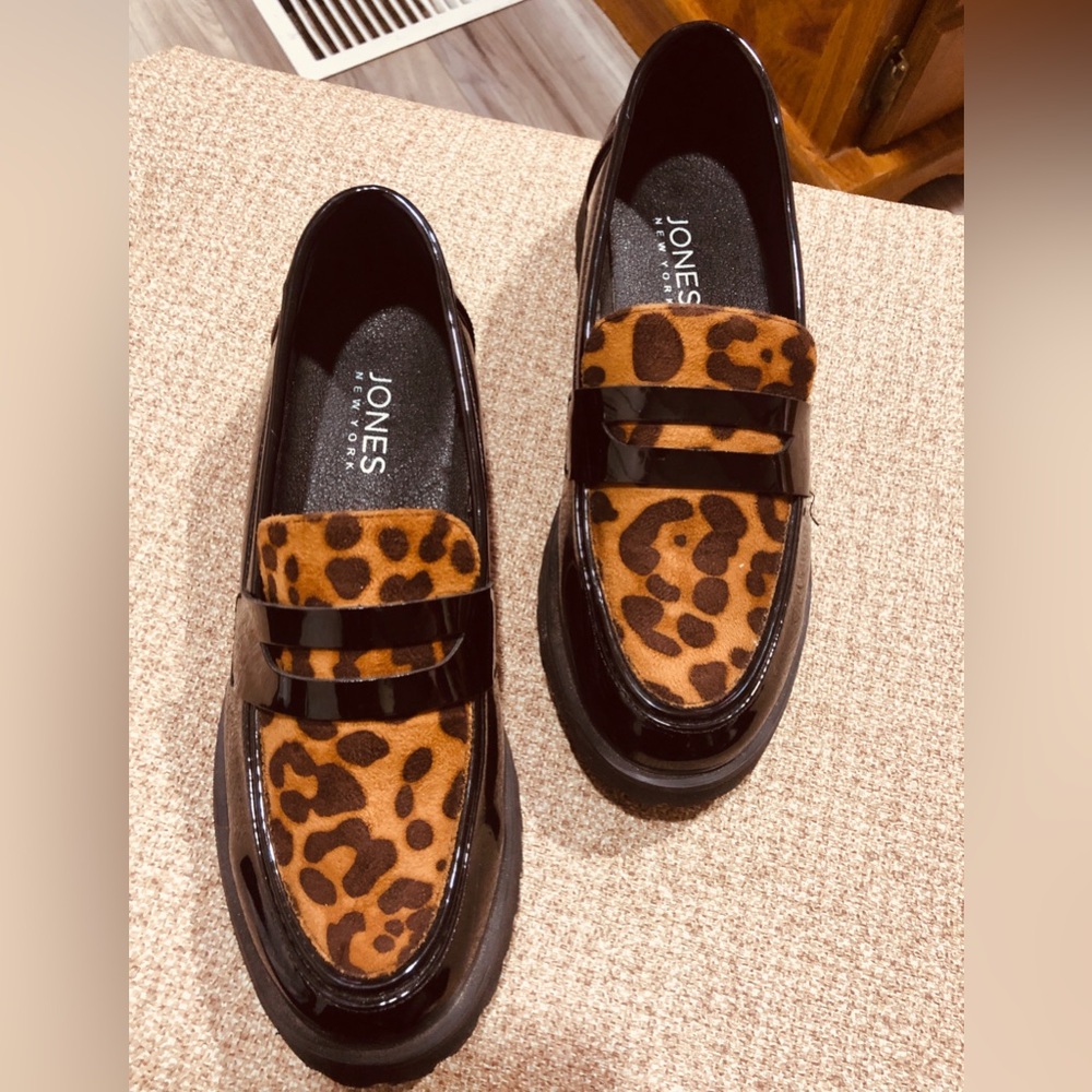 Patent leather slip on loafers. Never used. Size 7.5.